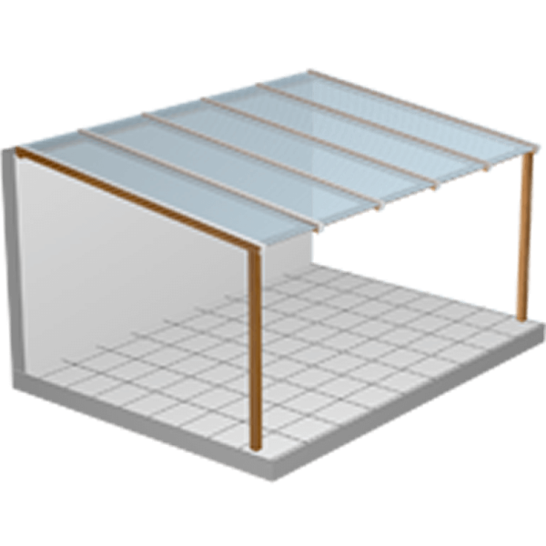 Terrassendach Komplettbausatz Makrolon Stegplatten